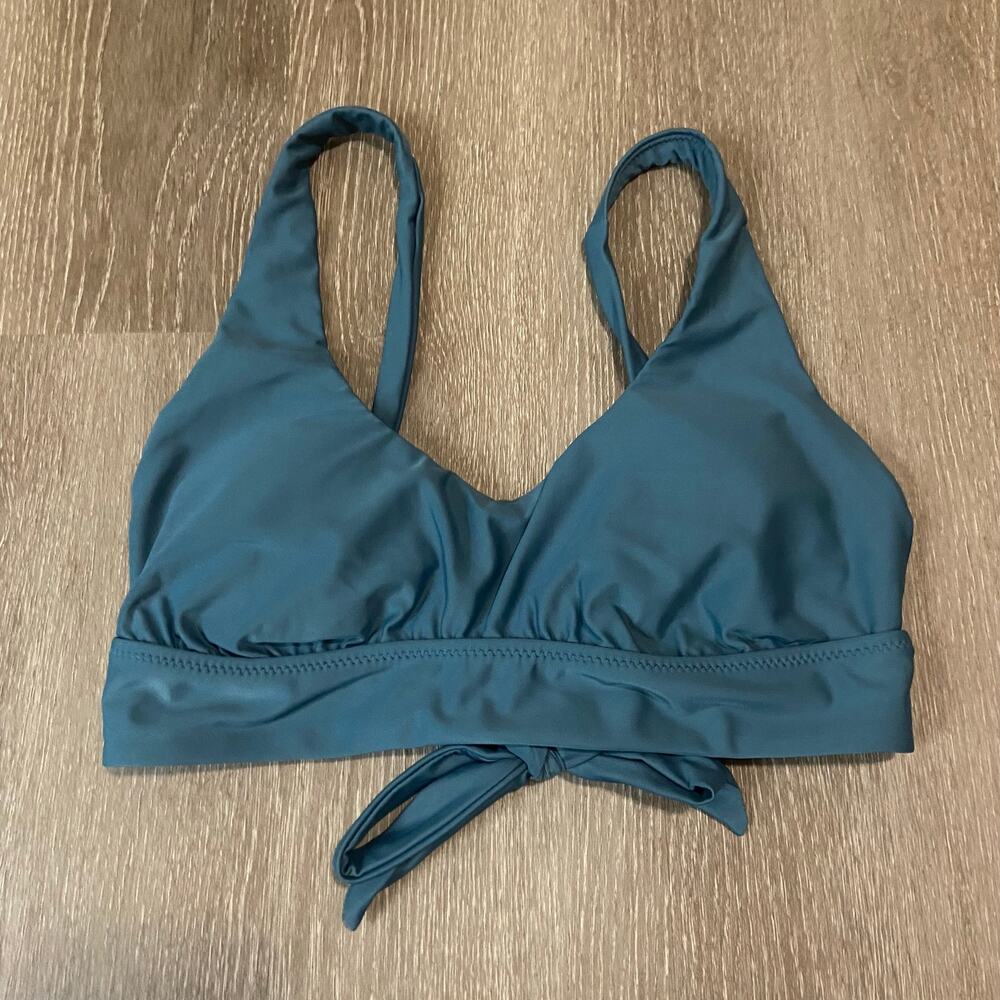 Prana Mallorca Swim Top Womens XS Catalina Lace Up Crisscross Back Bikini Sporty - Picture 4 of 9